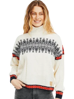 Dale of Norway Aspoy Women's Lightweight Wool Sweater Offwhite Raspberry Navy Cheap