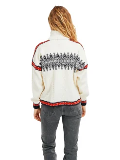 Dale of Norway Aspoy Women's Lightweight Wool Sweater Offwhite Raspberry Navy Cheap