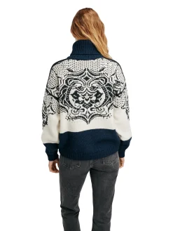 Dale of Norway Blomdalen Women's Sweater Offwhite Black Navy Discount