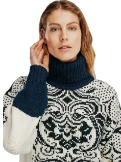 Dale of Norway Blomdalen Women's Sweater Offwhite Black Navy Discount