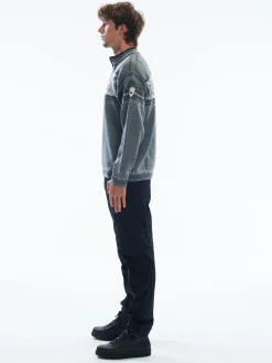 Dale of Norway Blyfjell Men's Knit Sweater Smoke Drkcharc Offwhite Lgtcha Sale