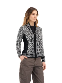 Dale of Norway Christiania Women's Jacket - Merino Wool Black Off-White Shop