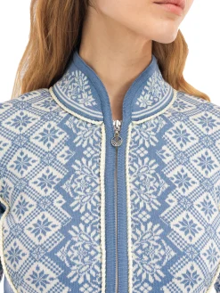 Dale of Norway Christiania Women's Jacket - Merino Wool Blueshadow Offwhite Shop