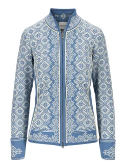 Dale of Norway Christiania Women's Jacket - Merino Wool Blueshadow Offwhite Shop