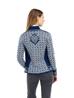 Dale of Norway Christiania Women's Jacket - Merino Wool Atlantic Mel Off-White Discount