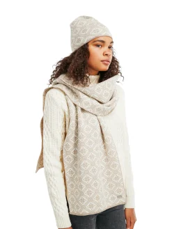 Dale of Norway Christiania Women's Scarf - Merino Wool Beige Off White Cheap