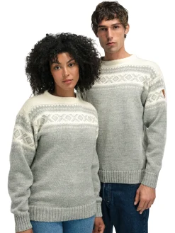 Dale of Norway Cortina 1956 Unisex Sweater - Norwegian Wool Light Charcoal Mel Off-White Cheap