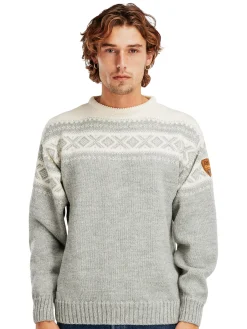 Dale of Norway Cortina 1956 Unisex Sweater - Norwegian Wool Light Charcoal Mel Off-White Cheap