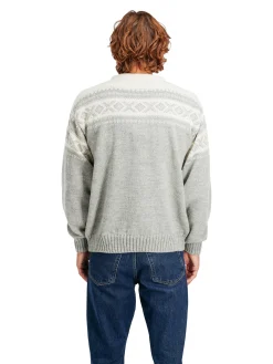 Dale of Norway Cortina 1956 Unisex Sweater - Norwegian Wool Light Charcoal Mel Off-White Cheap