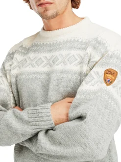 Dale of Norway Cortina 1956 Unisex Sweater - Norwegian Wool Light Charcoal Mel Off-White Cheap