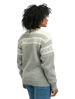 Dale of Norway Cortina 1956 Unisex Sweater - Norwegian Wool Light Charcoal Mel Off-White Cheap