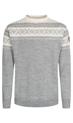 Dale of Norway Cortina 1956 Unisex Sweater - Norwegian Wool Light Charcoal Mel Off-White Cheap
