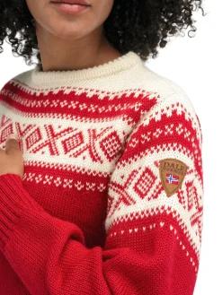 Dale of Norway Cortina 1956 Unisex Sweater - Norwegian Wool Raspberry Off-White Hot