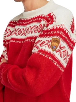 Dale of Norway Cortina 1956 Unisex Sweater - Norwegian Wool Raspberry Off-White Hot