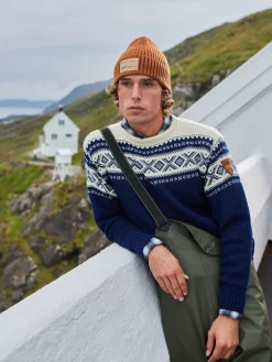 Dale of Norway Cortina 1956 Unisex Sweater - Norwegian Wool Navy Off-White Best Sale