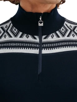 Dale of Norway Cortina Basic Men's Sweater - Superfine Merino Navy Offwhite Sale