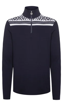 Dale of Norway Cortina Basic Men's Sweater - Superfine Merino Navy Offwhite Sale