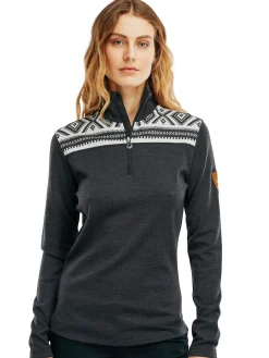 Dale of Norway Cortina Basic Women's Sweater - Superfine Merino Dark Charcoal Offwhite Flash Sale
