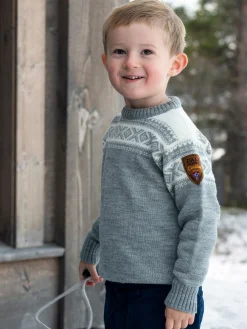 Dale of Norway Cortina Kids' Sweater - Merino Wool Lightcharcoal Offwhite Online