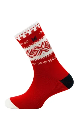 Dale of Norway Cortina Wool Socks Raspberry Offwhite Navy Fashion