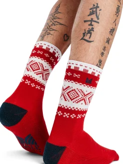 Dale of Norway Cortina Wool Socks Raspberry Offwhite Navy Fashion