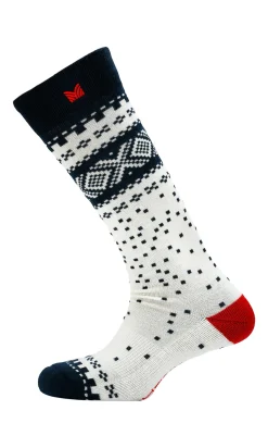 Dale of Norway Cortina Wool Socks High Offwhite Navy Raspberry New