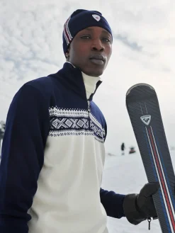 Dale of Norway Dalestolen Men's Merino Wool Sweater Offwhite Navy Best Sale