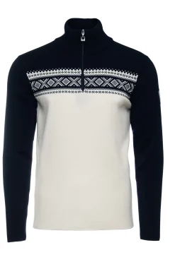 Dale of Norway Dalestolen Men's Merino Wool Sweater Offwhite Navy Best Sale