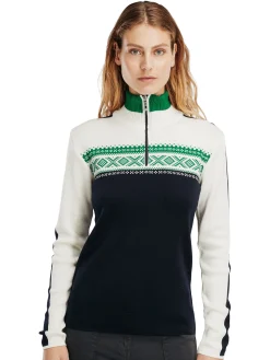Dale of Norway Dystingen Women's Merino Wool Sweater Navy Brightgreen Online