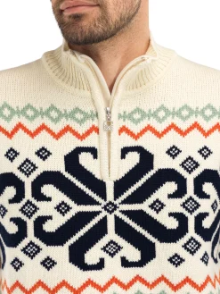 Dale of Norway Falkeberg Men's Sweater Offwhite Black Green Orange Shop