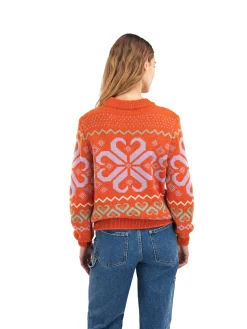 Dale of Norway Falkeberg Women's Sweater Orangemel Lavender Green Offwh New