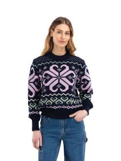 Dale of Norway Falkeberg Women's Sweater Navy Lavender Green Offwhite Best Sale