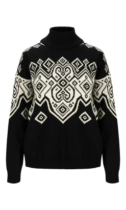 Dale of Norway Falun Women's Sweater - Norwegian Wool Black Off White Discount