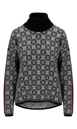 Dale of Norway Firda Women's Sweater - Merino Wool Black Off White Sale