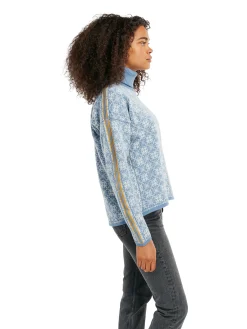 Dale of Norway Firda Women's Sweater - Merino Wool Blue Shadow Off White Fashion