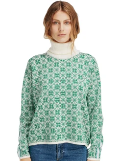 Dale of Norway Firda Women's Sweater - Merino Wool Brightgreen Offwhite Best Sale
