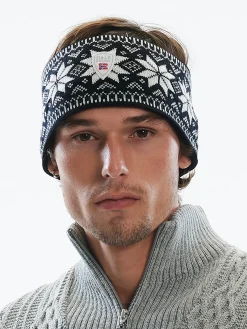 Dale of Norway Garmisch Headband - Merino Wool Black Off White Dark Charc Clearance