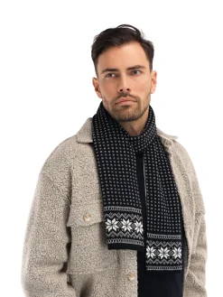 Dale of Norway Garmisch Scarf - Merino Wool Black White Shop