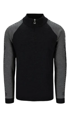 Dale of Norway Geilo Men's Sweater - Merino Wool Dark Charcoal Smoke Hot