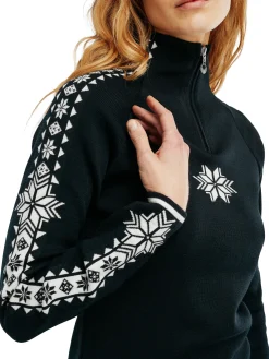 Dale of Norway Geilo Women's Sweater - Merino Wool Black Offwhite Best Sale