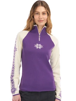 Dale of Norway Geilo Women's Sweater - Merino Wool Darkpurple Offwhite Cheap