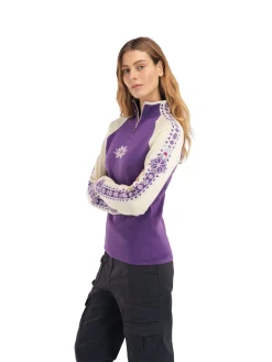Dale of Norway Geilo Women's Sweater - Merino Wool Darkpurple Offwhite Cheap