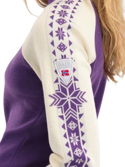 Dale of Norway Geilo Women's Sweater - Merino Wool Darkpurple Offwhite Cheap