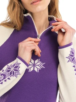 Dale of Norway Geilo Women's Sweater - Merino Wool Darkpurple Offwhite Cheap