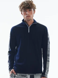 Dale of Norway History Basic Men's Sweater - Superfine Merino Navy Offwhite Clearance