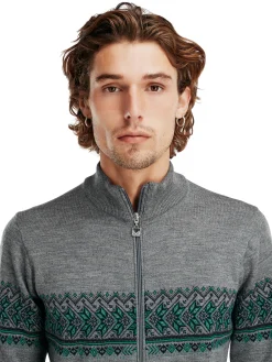Dale of Norway Hovden Men's Jacket - Merino Wool Smoke Brightgreen Fashion