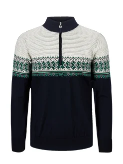 Dale of Norway Hovden Men's Sweater - Merino Wool Navy Brightgreen Offwhite Shop