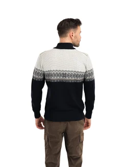 Dale of Norway Hovden Men's Sweater - Merino Wool Black Lightcharcoal Smoke Clearance
