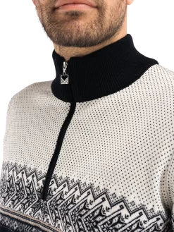 Dale of Norway Hovden Men's Sweater - Merino Wool Black Lightcharcoal Smoke Clearance