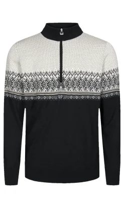 Dale of Norway Hovden Men's Sweater - Merino Wool Black Lightcharcoal Smoke Clearance